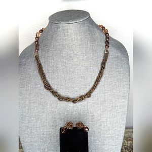 Liz Claiborne Beaded Necklace and Earring Set